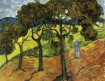 Paisaje con árboles y figuras Vincent van Gogh Pinturas al óleo